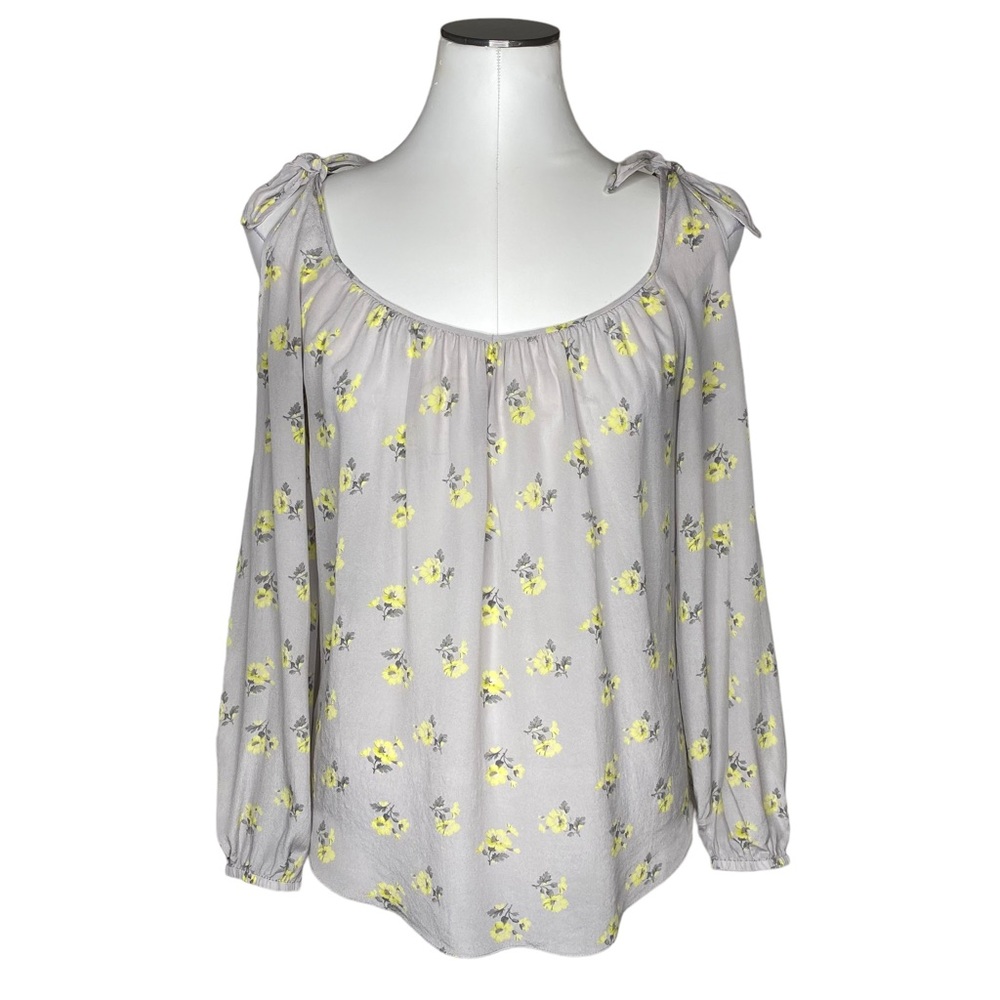 Rebecca Taylor Silk Floral Cold Shoulder Blouse
